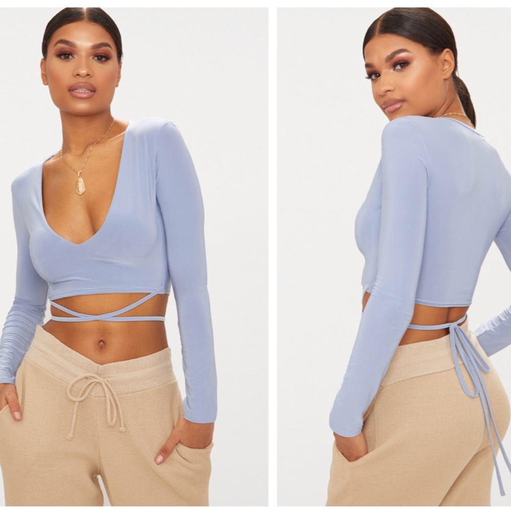 blue crop top